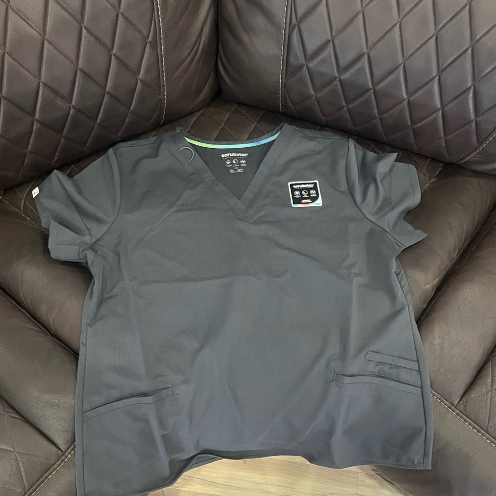 Scrubstar Gray V-Neck Scrub Top